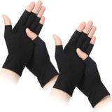 Aputue Yarım parmak eldiven, 2 Çift Unisex UV Koruma Güneş Korumalı Eldiven, Sürüş Bisiklet Balıkçılık Golf ve Açık Hava Aktiviteleri İçin Siyah Parmaksız Eldiven, Standart Beden