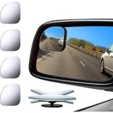Aputue Yelpaze şeklinde kör nokta aynası, 4 Adet HD Cam Geniş Açılı Dikiz Aynası, 360 Derece Ayarlanabilir Kör Nokta Aynaları, Çerçevesiz Konveks Dikiz Aynası, Tüm Araçlar İçin Uyumlu