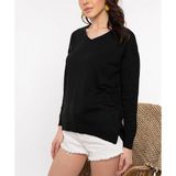 AQE FASHION Kadın Siyah Kazak - 2XL