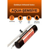 Aqua 2000 Watt GSU20 Şemsiye Tip Kumandasız Suya Dayanıklı Elektrikli Infrared Isıtıcı-Siyah