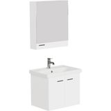 Aqua Bagno Basic Alt Dolap + Üst Dolap -Lavabo 65 Cm.- Beyaz