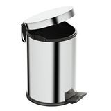 Aqua Bagno Basic Çöp Kovası - Pedallı 3 L, Parlak Krom Paslanmaz Gümüş