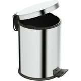 Aqua Bagno Basic Çöp Kovası - Pedallı 5 L, Parlak Krom Paslanmaz - 5 lt