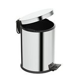 Aqua Bagno Basic Çöp Kovası - Pedallı 5 L, Parlak Krom Paslanmaz Gümüş