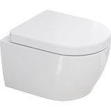Aqua Bagno Cocon 2.0 Kanalsız Asma Klozet 49 cm – Metal Menteşeli, Yavaş Kapanır Tak-Çıkar Kapak Dahil, 2 Parça Set, Beyaz