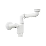 Aqua Bagno Comfort Yer Kazandıran Lavabo Sifonu, Kolay Temizlenir, Ayarlanabilir Koku Önleyici Gider Borulu - 32 Mm-süzgeç Hariç Beyaz