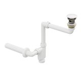 Aqua Bagno Comfort Yer Kazandıran Lavabo Sifonu + Pop-Up Sifon, Beyaz Seramik Başlıklı ,taşma Delikli, (1 -1/4)