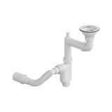 Aqua Bagno Comfort Yer Kazandıran Taşma Deliksiz Mutfak Eviye Sifonu Kolay Temizlenir, Ayarlanabilir Koku Önleyici Gid beyaz