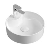Aqua Bagno Deliksiz 42 cm Beyaz Bianzo Tezgah Üstü Çanak Lavabo Batarya