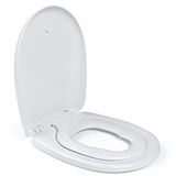 Aqua Bagno | Klozet oturağı, otomatik kapanmalı klozet kapağı, D/O şeklinde 2.0, çıkarılabilir klozet kapağı, beyaz (Junior)