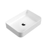 Aqua Bagno "mestola" Tezgah Üstü Kare Çanak Lavabo Batarya Deliksiz 35x50 Cm Beyaz