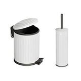 Aqua Bagno Midas Klozet Fırçası + Çöp Kovası 5 lt -2 Parça Set, Mat Beyaz | 35.22.89.01.04