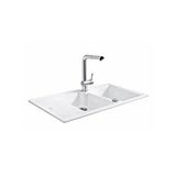 Aqua Bagno Nuevo Sonas 6 S Seramik Eviye 60 Cm 1,5 Gözlü Parlak Beyaz Çift Yönlü – 304162 Gümüş