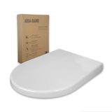 Aqua Bagno | Otomatik kapanma sistemli klozet kapağı, antibakteriyel, AB'de üretilmiştir, çıkarılabilir Duroplast klozet kapağı, D şeklinde üst üste biner, yumuşak kapanma, beyaz | Zero (model)