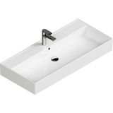 Aqua Bagno Plan Tezgah Üstü Kare Lavabo , 100 x 45 Cm. ,beyaz