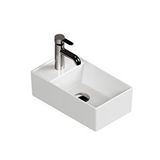 Aqua Bagno Plan Tezgah Üstü Kare Lavabo, 41 x 23 Cm. Beyaz