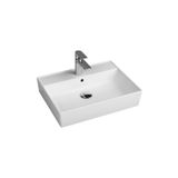 Aqua Bagno "plan" Tezgah Üstü Kare Lavabo, 60x45 Cm, Beyaz