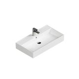 Aqua Bagno Plan Tezgah Üstü Kare Lavabo , 80 x 45 Cm., Beyaz