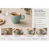 Aqua Banquet Espresso Fincanı 70 cc 6lı - Turkuaz