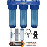 Aqua Bella Spring Forte Daire Girişi 3'lü Kum Çamur Önleyici Su Arıtma Cihazı Filtre Sistemi