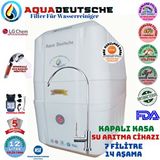 Aqua Deustche AQUA DEUTSCHE Plus Pompalı Beyaz 12 Litre 7 Filitre 14 Aşama Gümüş İyonlu Su Arıtma Cihazı Duş Başlığı Hediye