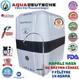Aqua Deustche AQUA DEUTSCHE Plus Pompali Beyaz-siyah 12 Litre 7 Filitre 14 Aşama Gümüş İyonlu Su Aritma Cihazi Duş Başliği Hediye