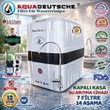 Aqua Deustche Aqua Deutsche Premium Beyaz Siyah Ücretsiz Montaj ve Pompali 12 Litre 7 Filtre 14 Aşama Su Aritma Cihazi