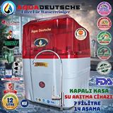 Aqua Deustche Aqua Deutsche Premium Şefaf Kirmizi Beyaz Ücretsiz Montaj ve Pompali 12 Litre 7 Filtre 14 Aşama Su Aritma Cihazi