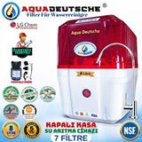Aqua Deustche Aqua Deutsche Premium Şeffaf Kirmizi Beyaz Ücretsiz Montaj ve Pompali 8 Litre 7 Filtre 14 Aşama Su Aritma Cihazi