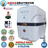 Aqua Deutsche Premıum Beyaz Siyah Pompalı Montaj Dahil 8 Litre 5 Filtre 10 Aşama Su Arıtma Cihazı