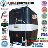 Aqua Deutsche Siyah Beyaz Pompalı Montaj Dahil 12 Litre 7 Filtre 14 Aşama Su Arıtma Cihazı