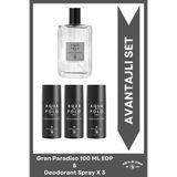 Aqua Di Polo 1987 Gran Paradiso Edp Erkek Parfüm 100Ml Ve Deodorant 150Ml 3 Adet | Narenciye, Odunsu | Deniz Notaları