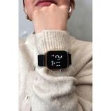 Aqua Di Polo 1987 Siyah Gold Silikon Unisex Dijital Led Kol Saati - Altın
