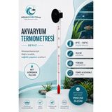 Aqua Expert Akvaryum Termometre - Beyaz - Hassas Ölçüm - Cam Termometre - 0/50 Derece Arası Ölçüm - Net Görünür - Güçlü Vantuz