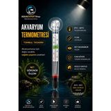 Aqua Expert Akvaryum Tombul Termometre - Cam Termometre - Hassas Ölçüm - 0/40 Derece Arası Ölçüm - Net Görünüm - Güçlü Vantuz
