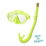 Aqua Flow Play Yeşil Renk Şnorkel Set - Mavi Su Dünyası
