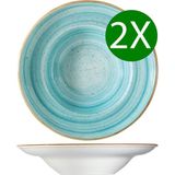 Aqua Gourmet Çukur Tabak 27 cm 2 'li - Turkuaz