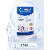 Aqua Med 10LU Filtreli Burun Nazal Aspiratör Ucu Bebek Çocuk Aspiratör Yedek Ucu Tüm Markalar Uyumlu Burun Yıkama Temizleme Aparatı Kullan At - 10'Lu