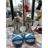 Aqua Peri Çapraz Bantlı Işıltılı Tango Dans Ve Salon Ayakkabısı 8,5 Cm 13 Pont Kadeh Topuk