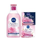 Aqua Rose Günlük Micellar Makyaj Temizleme Suyu 400ML, Kırışıklık Karşıtı Gündüz ve Gece Bakım Kremi 50ML, Organik Gül Suyu, Kalsiyum, Ince Çizgi Görünümü