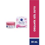 Aqua Rose Organik Gül Suyu Nemlendirici Jel Krem 50ml, 48 Saat Yoğun Nemlendirici, Aydınlık Cilt