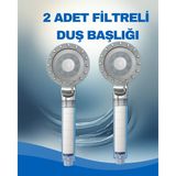 Aqua Sara 2 Adet Filtreli Duş Başlığı | Su Arıtmalı, Klor ve Kireç Önleyici, Yüksek Basınçlı