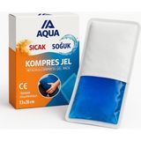 Aqua Soğuk Sıcak Kompres Jel Buz Torbası Kılıflı 13X26 cm – Tekrar Kullanılabilir Terfomor Sıcak & Soğuk Jel Kompres Ped - standart