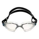 Aqua Sphere Kayenne Pro Yetişkin Unisex Yüzme Gözlüğü - Artırılmış Görüş Alanı, Ayarlanabilir Burun Köprüsü, Sızdırmaz Conta - Şeffaf Lens, Şeffaf/Gri Çerçeve
