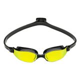Aqua Sphere XCEED Yetişkin Yüzme Gözlüğü - Kavisli Lens Teknolojisi, Ayarlanabilir Burun Köprüsü - Performans Yüzücüleri için İdeal Partner - Sarı Titanyum Ayna Lens/Siyah Çerçeve
