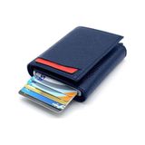 Aquablue Rfid Korumalı Otomatik Mekanizmalı Para Bölmeli Erkek Cüzdan & Kartlık lacivert