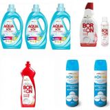 AQUABOR Sıvı Deterjan Renkliler Için 99 Yıkama+ Bulaşık Deterjanı+ 2 Adet Dezenfektan