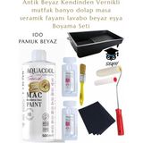 Aquacool Kendiliğinden Vernikli Çelik Ahşap Kapı Beyaz Eşya Mutfak Dolabı Fayans Petek Metal Boya 500 ml Set - Çok Renkli
