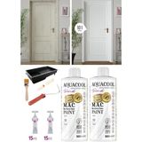 Aquacool Trend 101- Beyaz Çelik Kapı Mutfak Dolabı Banyo Dolabı Fayans Beyaz Eşya Parke Pvc Pencere Boyama Seti 1000 ml - standart