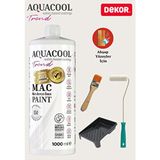 Aquacool Trend Aquacool 1000 ml Ahşap Dönüşüm Boyama Seti Kadife Rulo, Boyacı Tavası, Fırça Antik Beyaz Dolap Boya - Çok Renkli